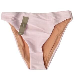 2/$15 NWT J. Crew Ribbed High-Rise Cheeky Bikini Bottom Pale Pink Size S